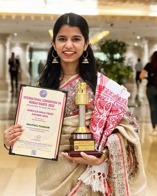 maithili thakur awards and achievements